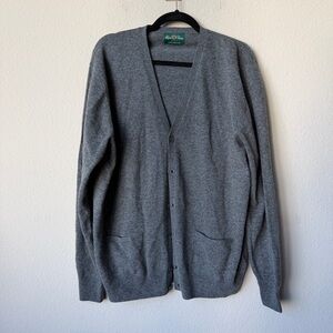 Alan Paine Cornwall Lambswool Gray Cardigan Size UK 48